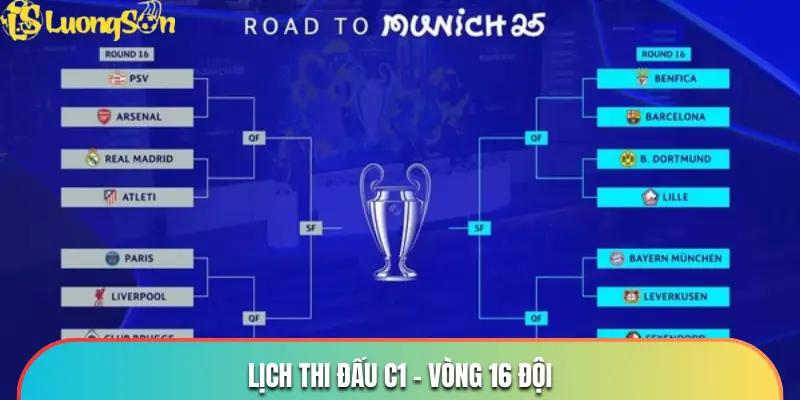 Lịch thi đấu C1 - Vòng 16 đội